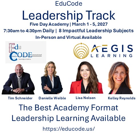 EduCode Leadership Track EduCode Leadership Track Presented by Aegis Learning